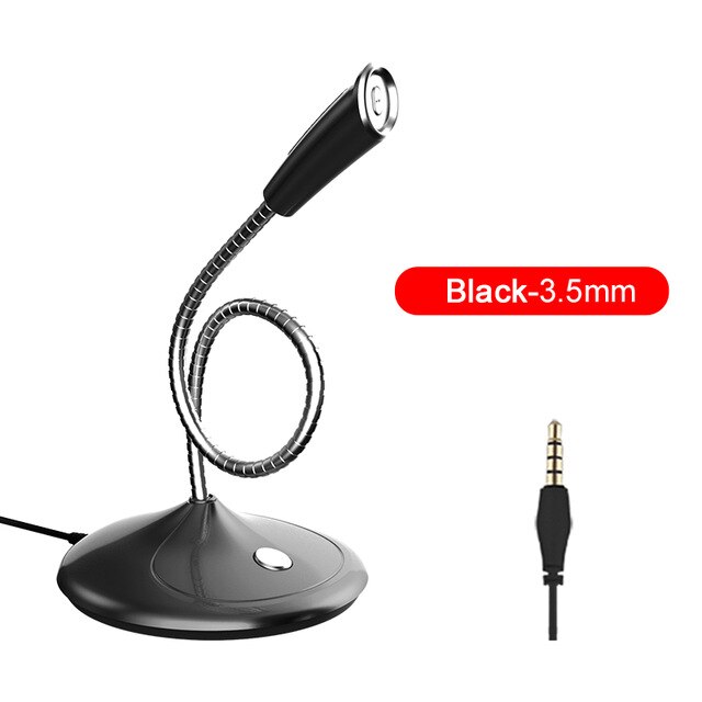 Popu Pine Computer microphone 360° adjust freely Studio Speech Microphone Gaming Chatting USB Microphone Desktop PC Laptop: Black 3.5