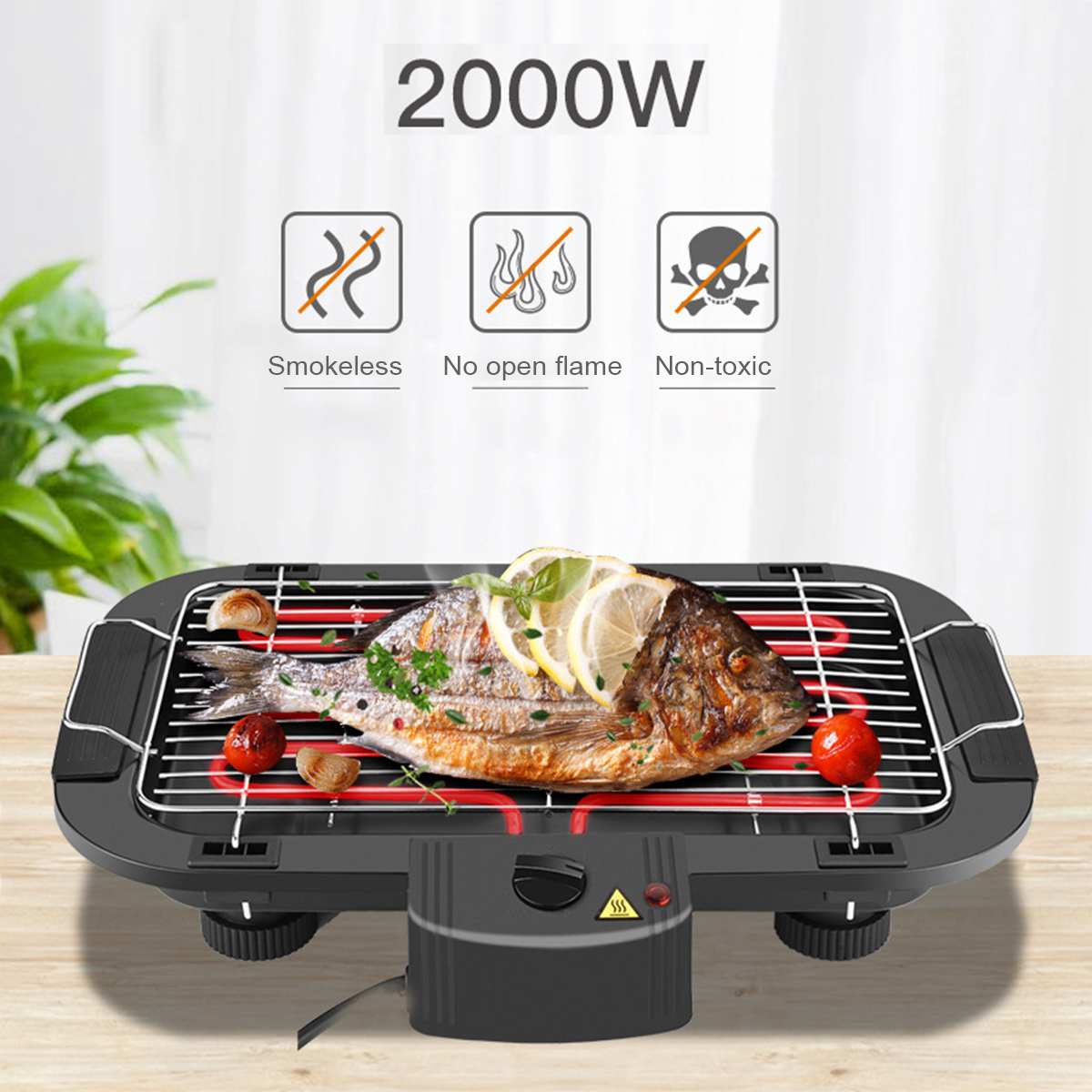 Electric Griddle, Smokeless Electric Griddles with Handles, 30 Cm Round Non- stick Smokeless BBQ Grill Pan for Home, Temperature Control to 5 (EU Plug Electric Griddle, Smokeless Electric Griddles with Handles, 30 Cm Round Non- stick Smokeless BBQ Grill Pan for Home, Temperature Control to 5 (EU Plug