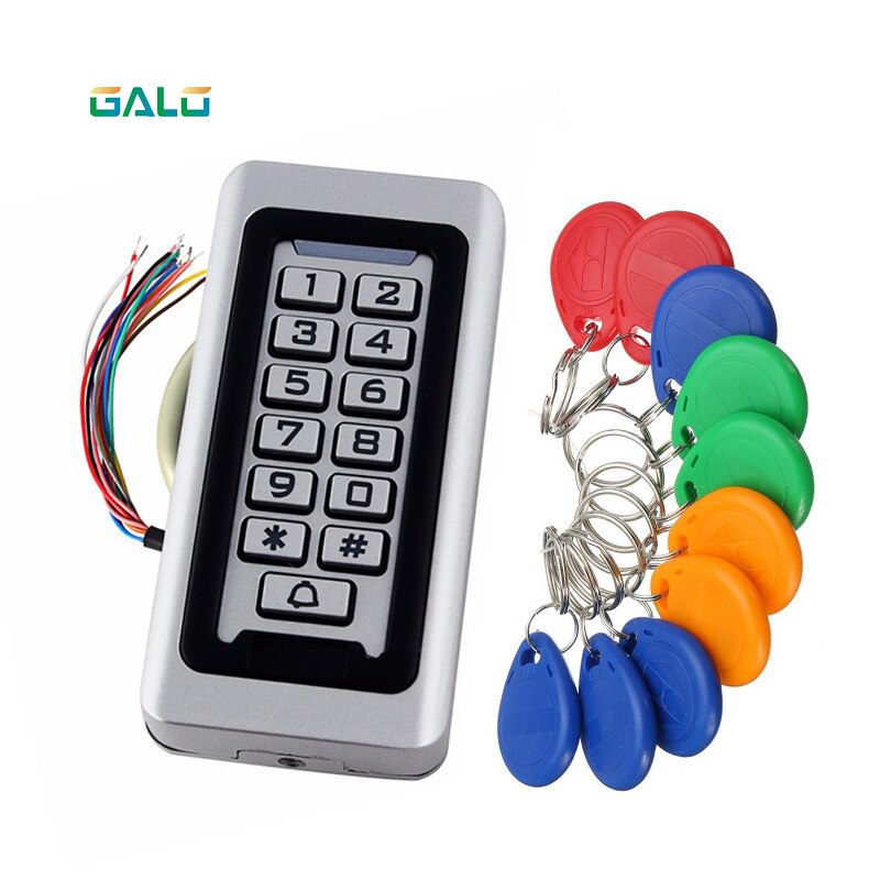 Standalone Access Controller with 10pcs EM keychains RFID Access Control Keypad digital panel Card Reader For Door Lock System