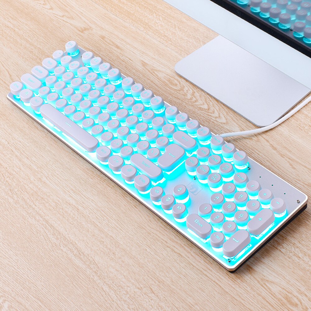 Wired Gaming Keyboard Mechanical LED Backlit Keyboards USB 104 Keycaps Keyboard Computer Game Keyboards Computer Peripherals