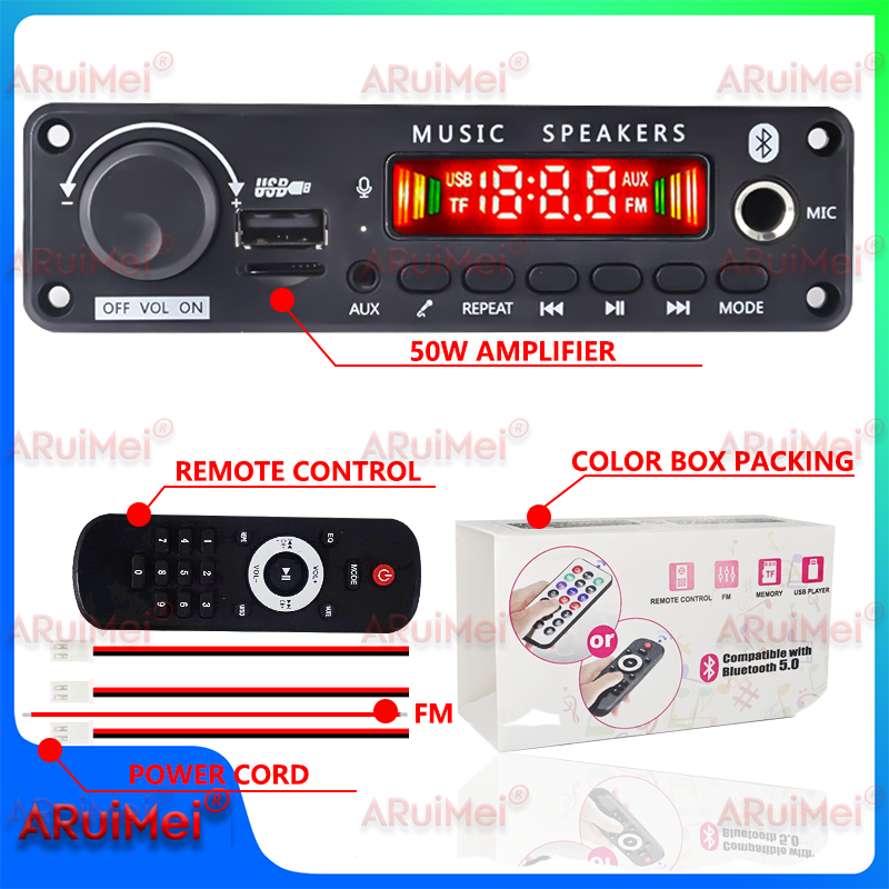 50w amplificador bluetooth mp3 wma ape placa decodificadora dc 12v 25w handsfree microfone de áudio do carro usb tf rádio fm diy mp3 leitor música: Preto