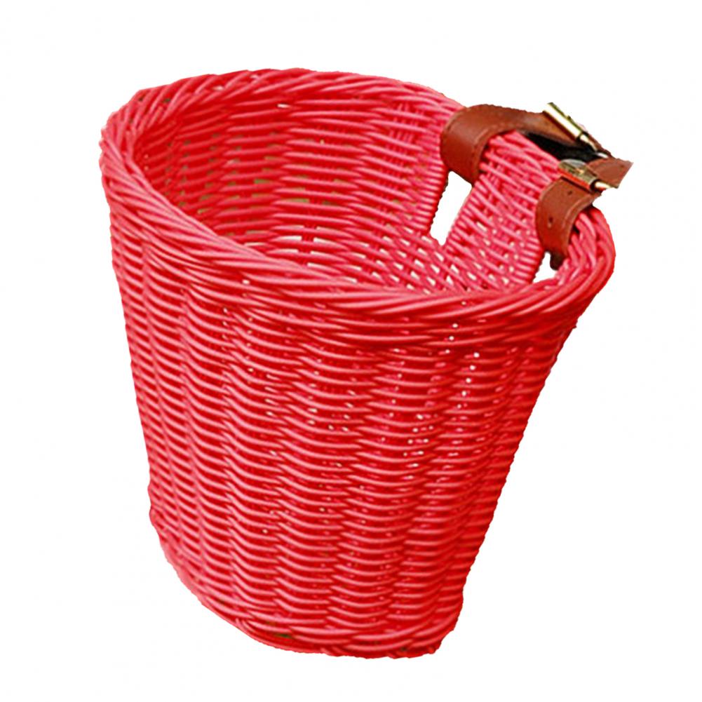 Kids Front Stuur Rotan Handwoven Fiets Mand Kinderen Geweven Fiets Mand Voor Jongens En Meisjes Fietsen Rieten Mand