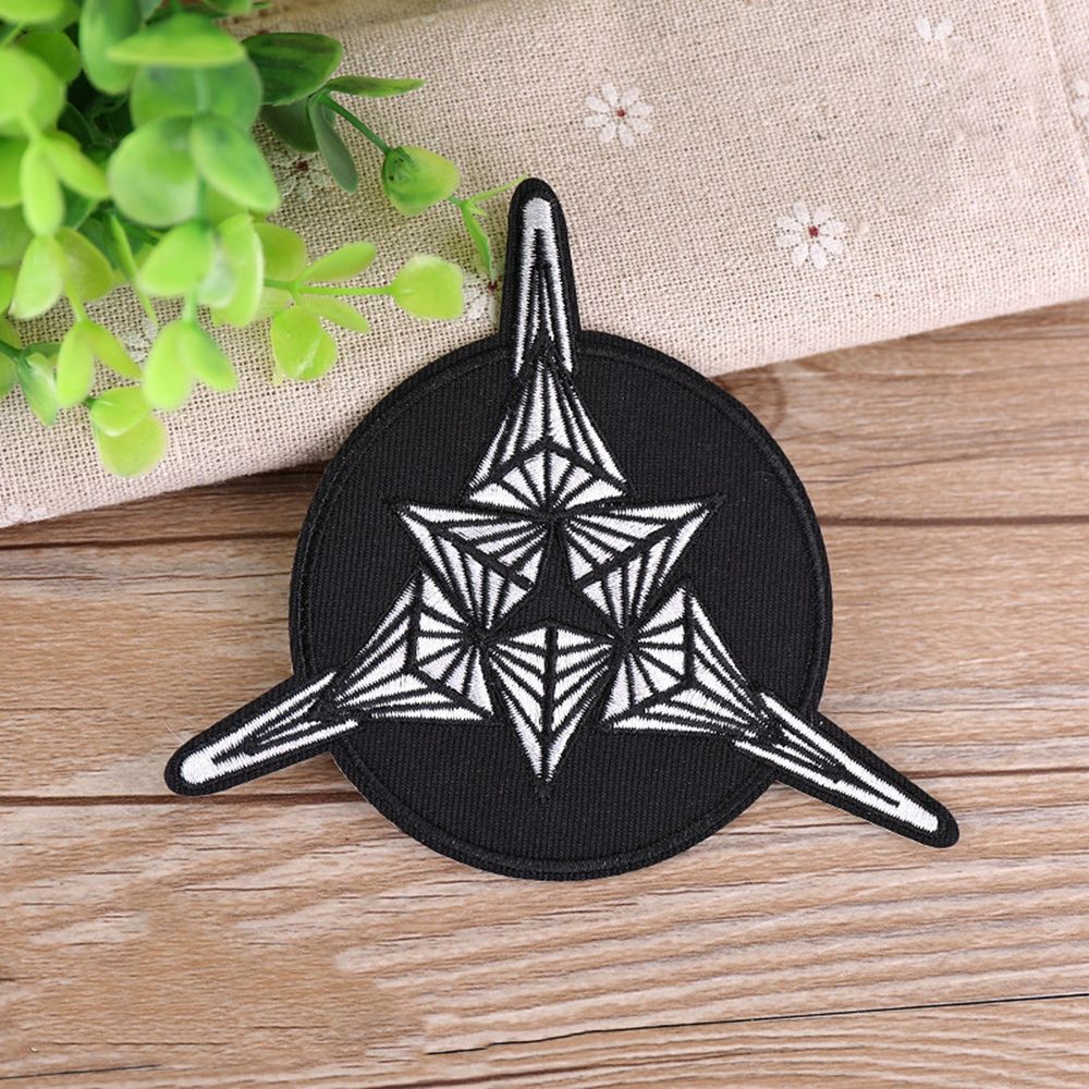 Parches bordados para planchar en la ropa, pegatinas de mochila, parche para coser insignias, con cremallera fresca negra de Calavera, 1 unidad: Níquel negro