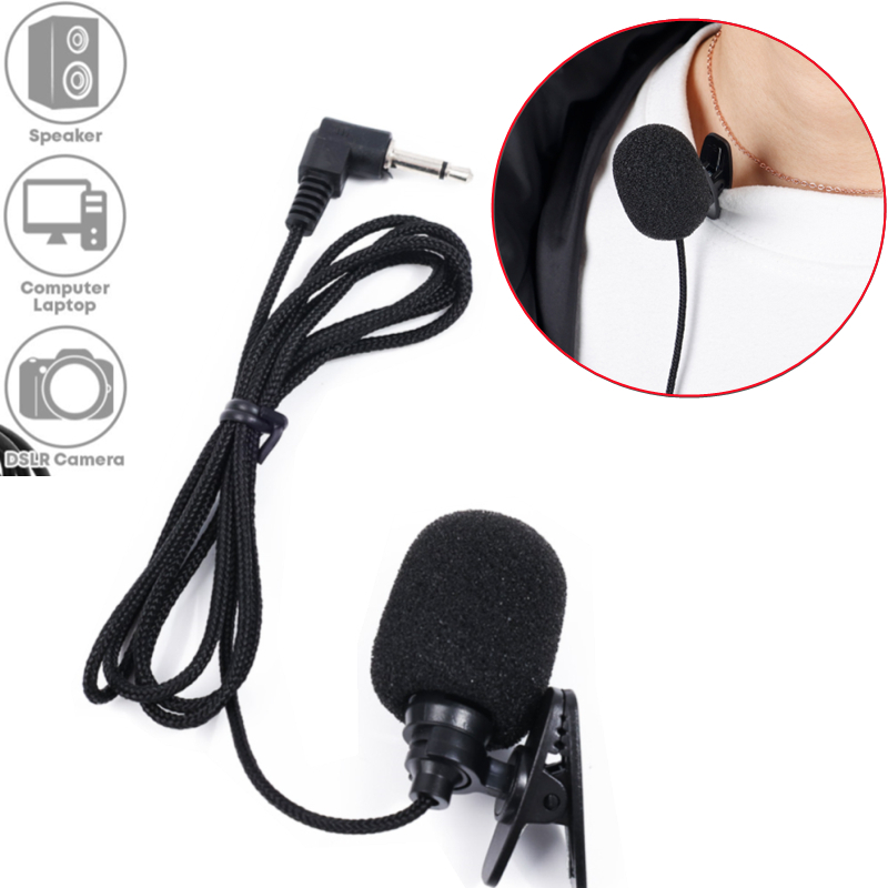 3.5Mm Mini Microfoon Jack Clip-On Revers Mini Microfoon Voor Pc Laptop Notebook Lound Speaker Studio Speech Professionele microfoons