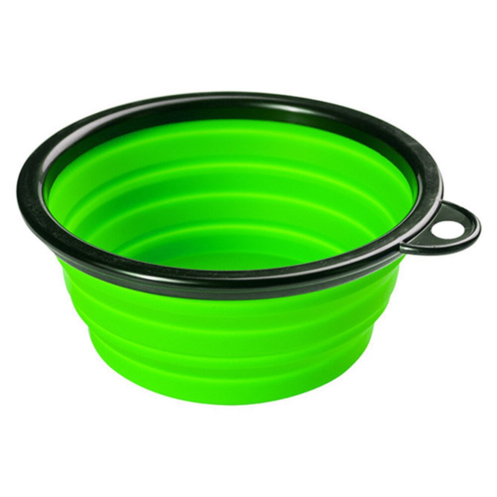 1 Uds 6 color plegable borde negro y el gato recipiente para mascotas beber tazón alimentación tazón de plástico al aire libre viajes colgar para comida: Green