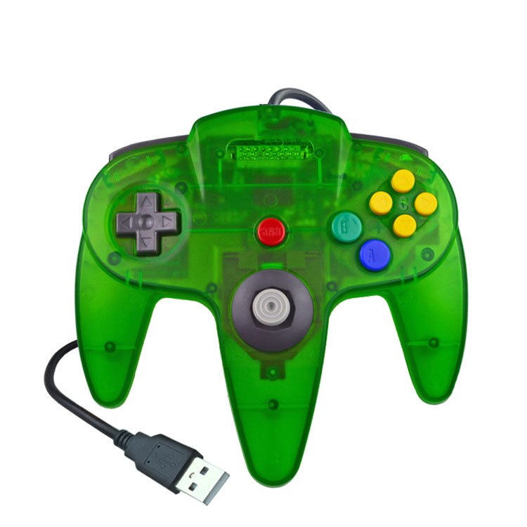 USB Wired Gamepad for Nintendo 64 Host N64 Controller Joystick for For Classic Nintendo 64 Console Games for Mac Computer PC: Transparent Green