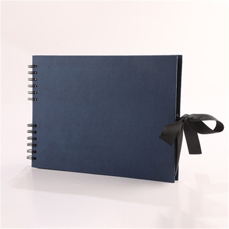 big family handmade DIY paste diy photo album collection photo album handmade souvenir photo album: Navy blue
