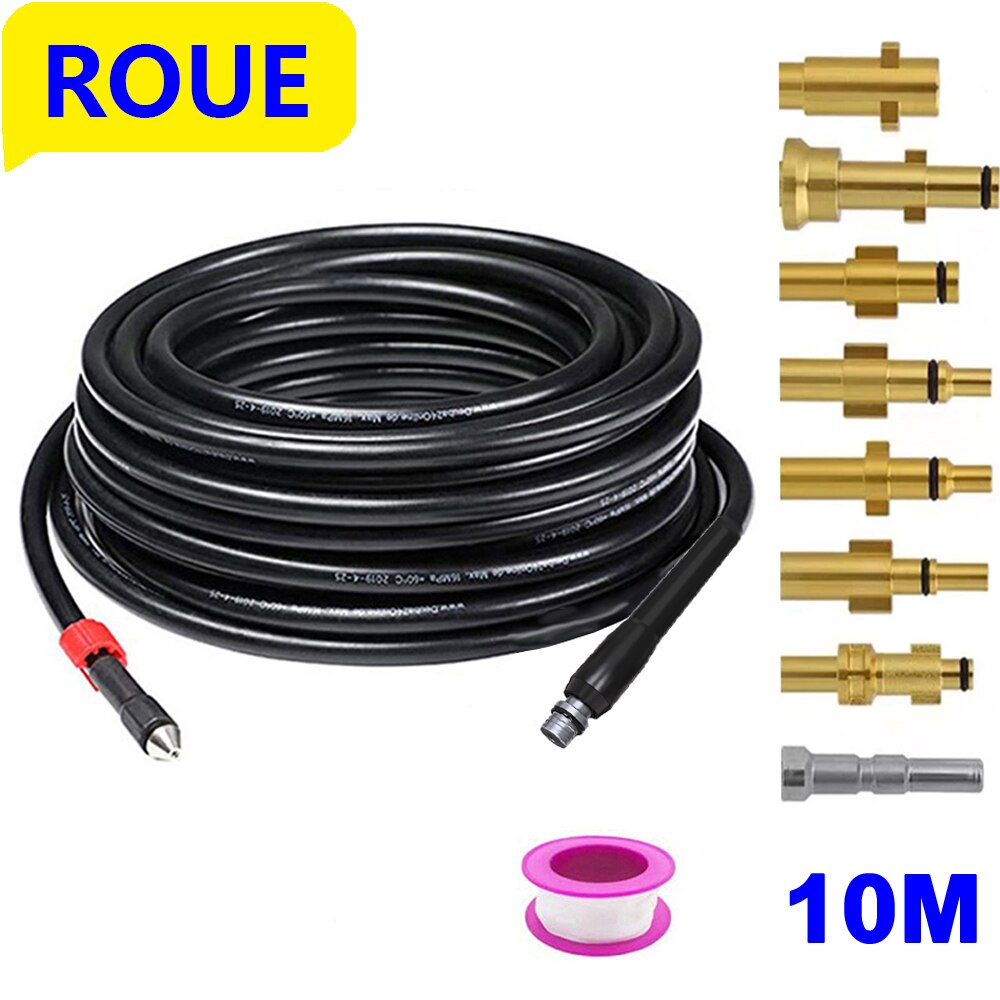 Tuyau de nettoyage de canalisations de furet de ROUE, tuyau d&#39;évacuation d&#39;eau pour Karcher Bosch Nilfisk Parkside, accessoires de lavage