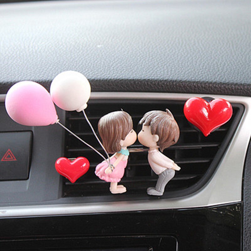 Creatieve Schattige Paar Ballon Auto Airconditioning Parfum Clip Aroma Auto Air Outlet Frisser Tyure Decoratie: Grijs