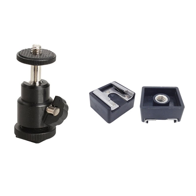 1 Pcs Mini Heißer Schuh Halter Ball Kopf Stehen DSLR Kamera Stativ &amp; 1 Set Flash Shoe Mount Adapter zu 1/4 Zoll Gewinde