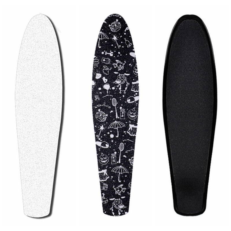 Halkskydd 22- tums board klistermärke skateboard klistermärke solid/tryckt vattentätt självhäftande enkel rocker sandpapper för penny board