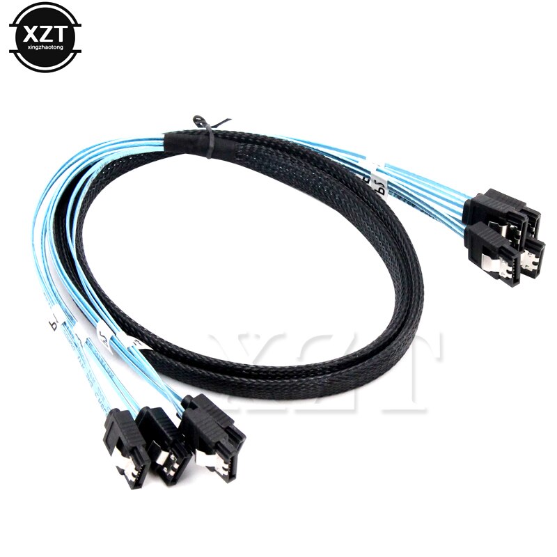 1m blauwe server sas-kabel 4*  sata  to 4 sata 6 gbps stabiele hoge snelheid seriële poort datakabel