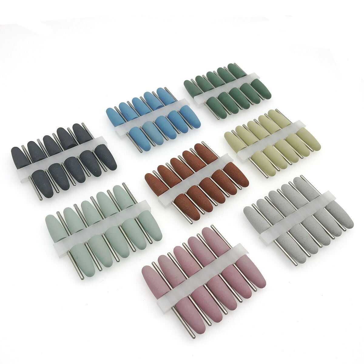 10 stk silikonegummi dental poleringsmaskine slibemaskiner neglebor til elektrisk manicure og oral indledende poleringsbor