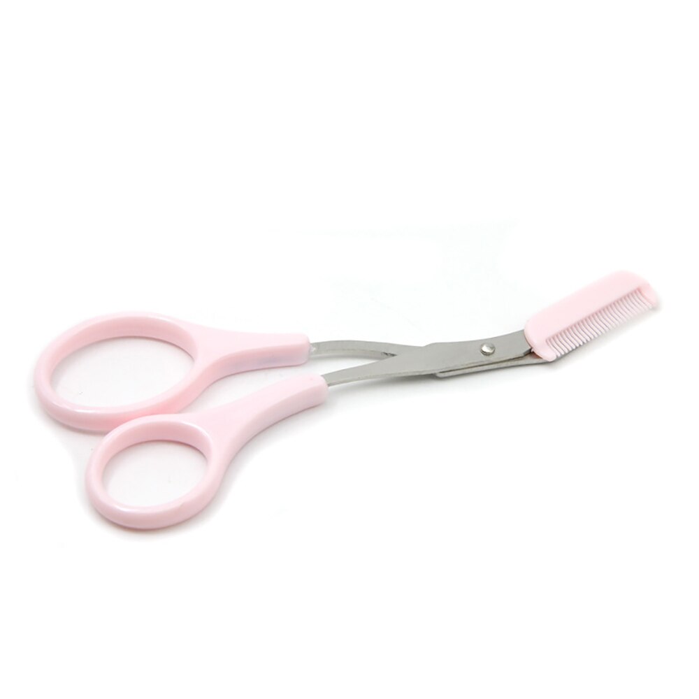 Ciseaux de maquillage avec peigne pour sourcils, accessoires cosmétiques, outils: light pink