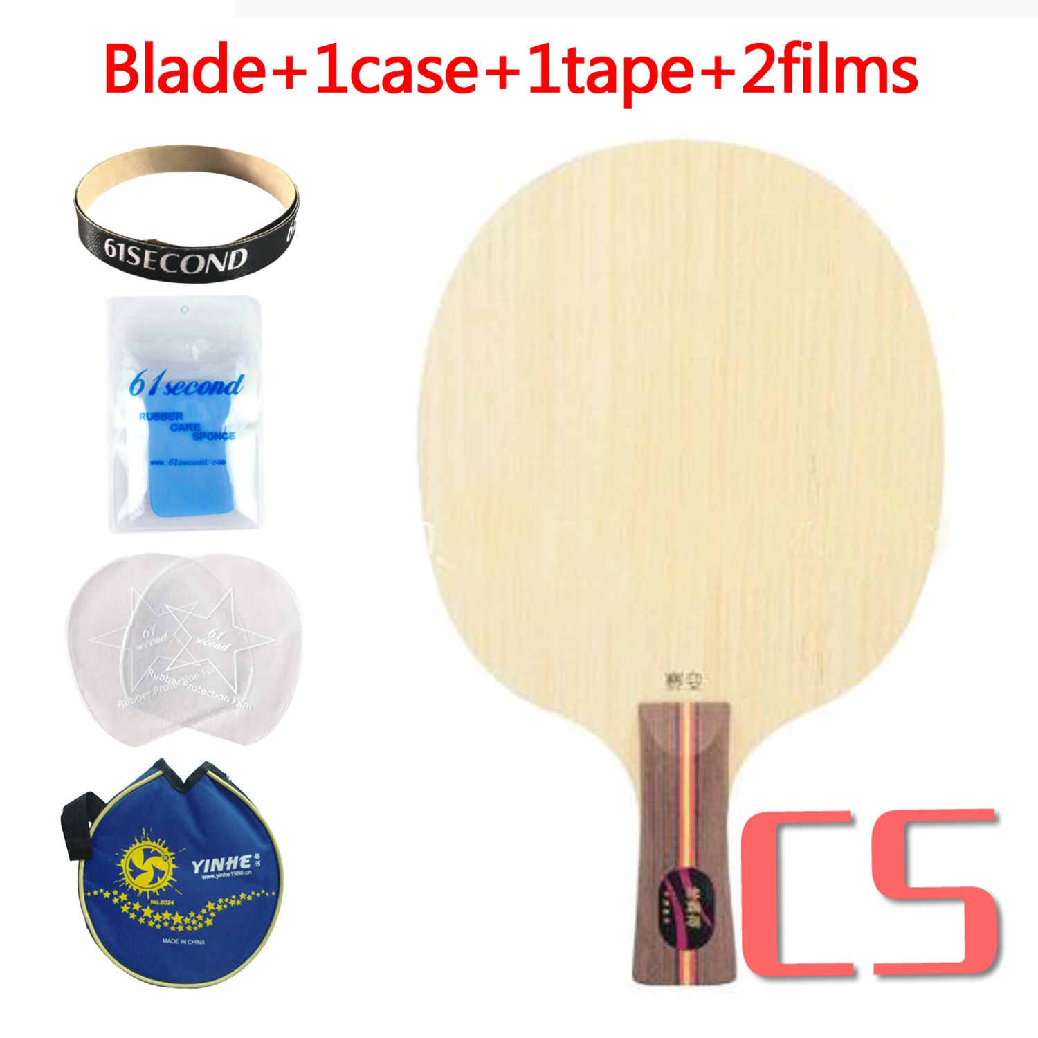 SWORD SUBDUE Table Tennis Blade (Allround, 9 Ply Wood, 2 Sides Different for Pips-long) Racket Ping Pong Bat Paddle: CS with YLM case