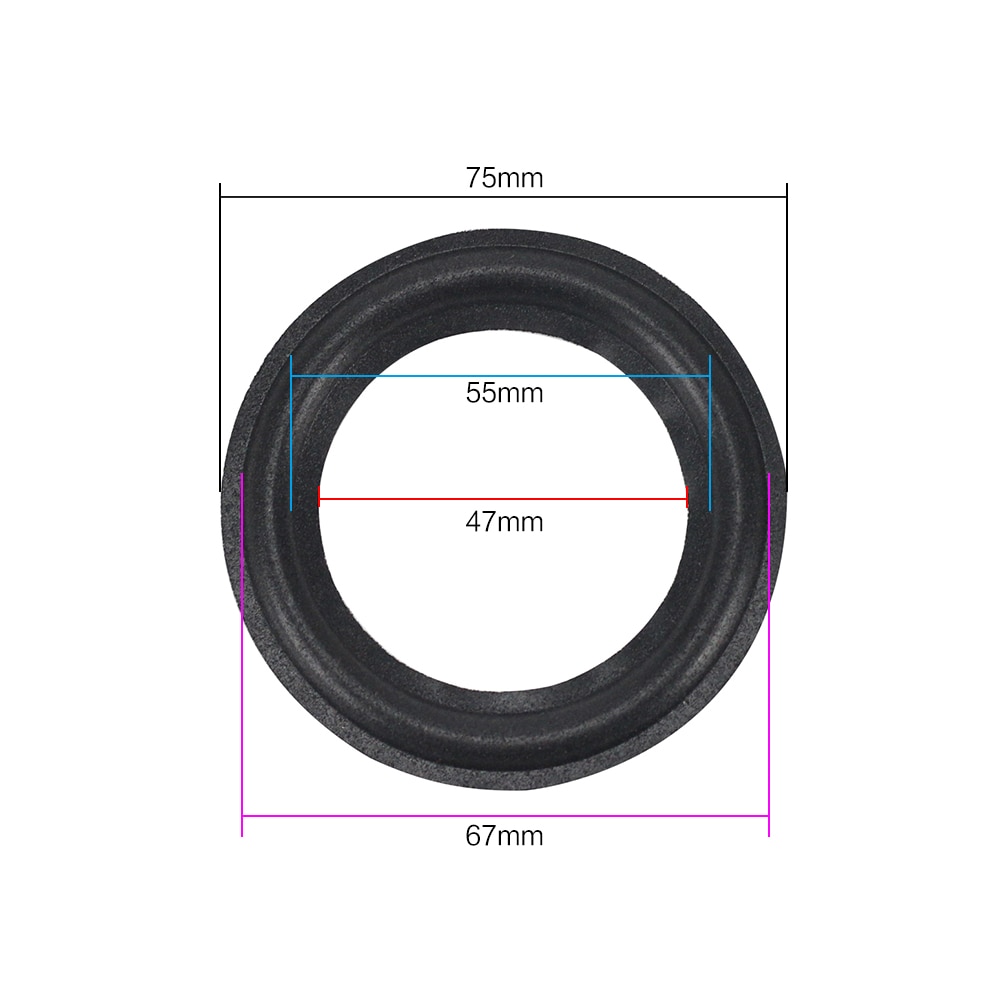 Ghxamp 3 tommer højttaler skum reparation højttaler surround diy svamp sidekant ring cirkel tilbehør 2 stk.
