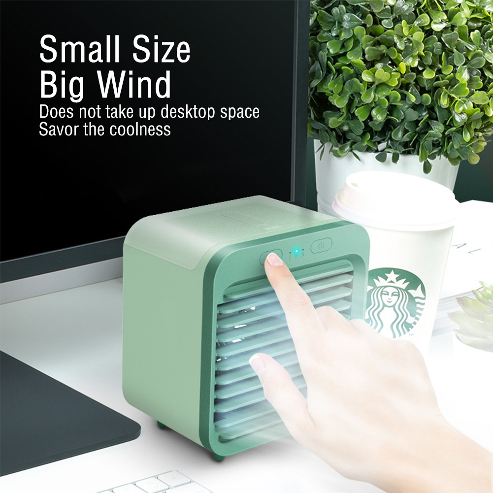2024 Mini Draagbare Usb Oplaadbare 3 Versnellingen Airconditioner Koeler Ventilator Airconditioner Luchtkoelventilator Kantoor Desktop Ventilator