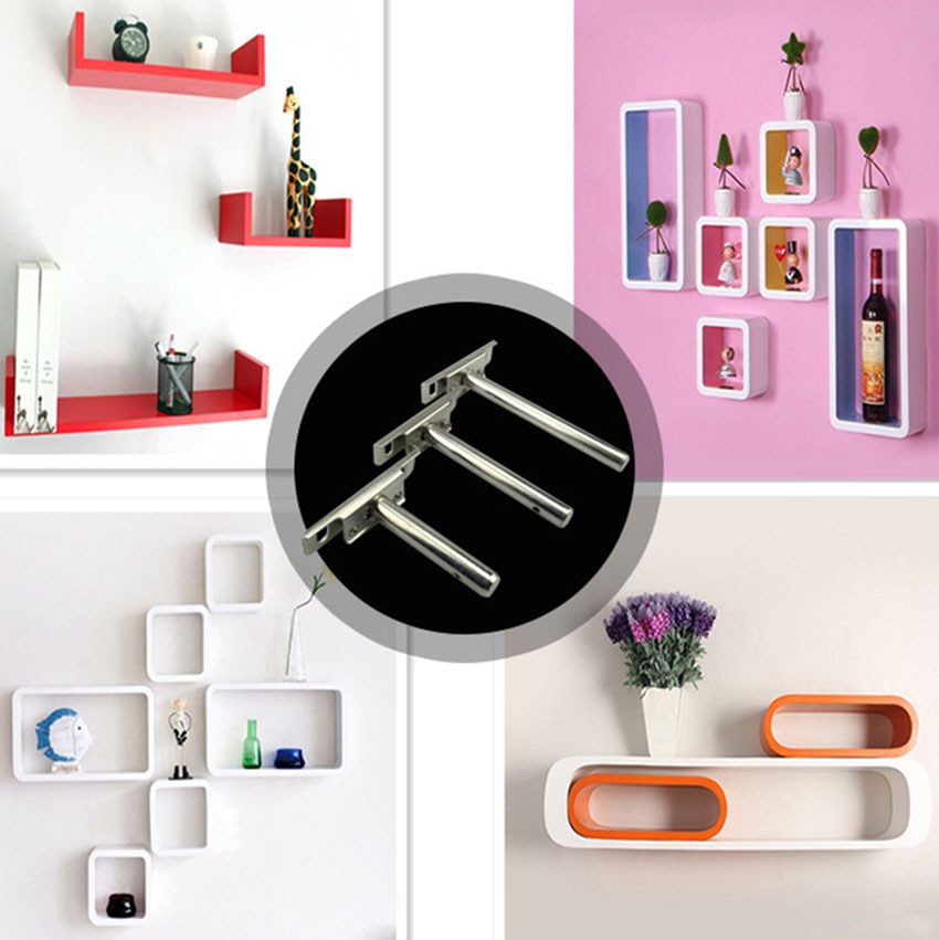 1PC Hidden Floating Shelf Bracket Invisible Wall Bookshelf Support Partition Brackets Wooden Board Fixed Connector Accessories