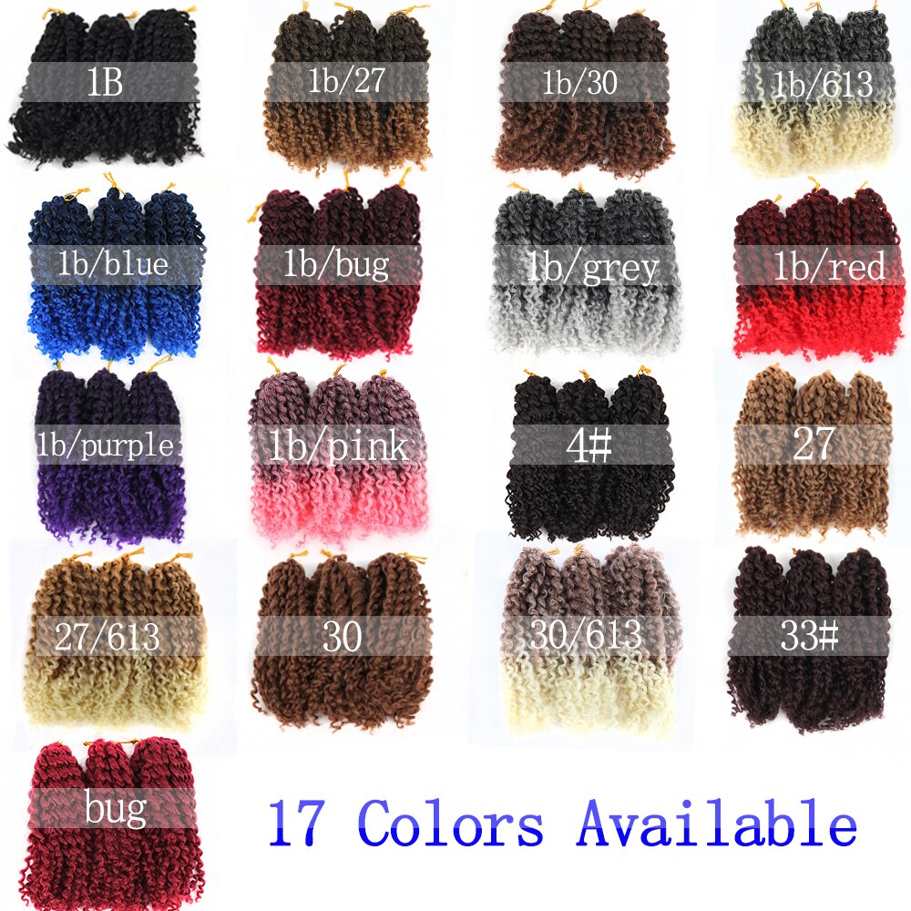 Pageup Marley Braids Hair For Women Ombre 1B/Blue 8 Inch Synthetic Crochet Braids Braiding Hair Extensions 3Pcs/Pac