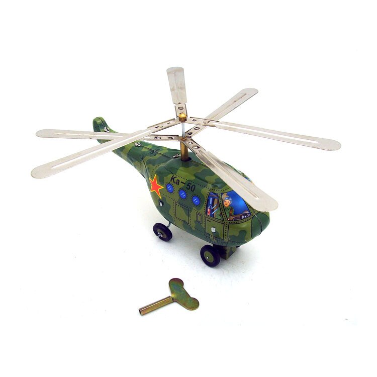 MS465 tin KA-50 wind up helicopter retro speelgoed karakter props ijzeren speelgoed
