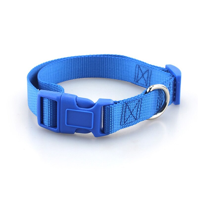 Klassiskt solid hundhalsband för hundar i nylon för små medelstora hundar kan matcha koppel och sele med snabbsnäppspänne