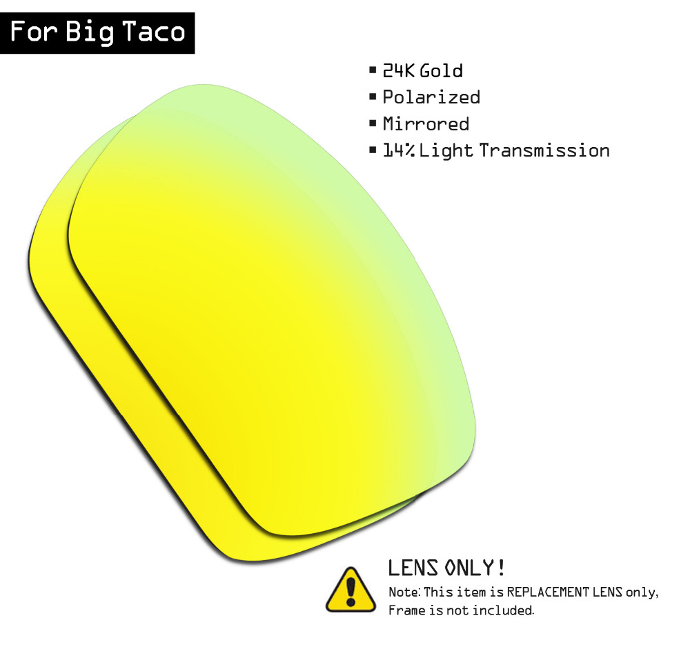SmartVLT Gepolariseerde Zonnebril Vervanging Lenzen voor Oakley Big Taco-24 K Gold