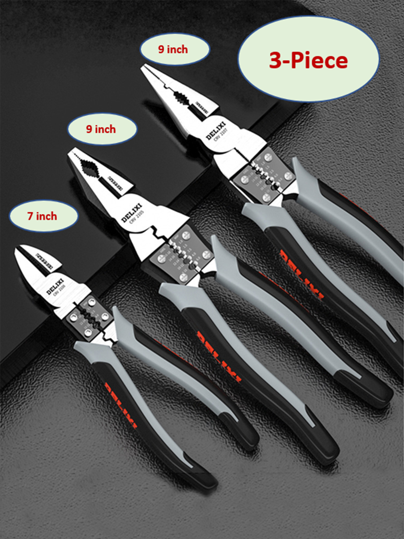 Alicates diagonales universales multifuncionales, alicates de punta de aguja, herramientas manuales, herramientas de Hardware, cortadores de alambre universales para electricista: Blanco