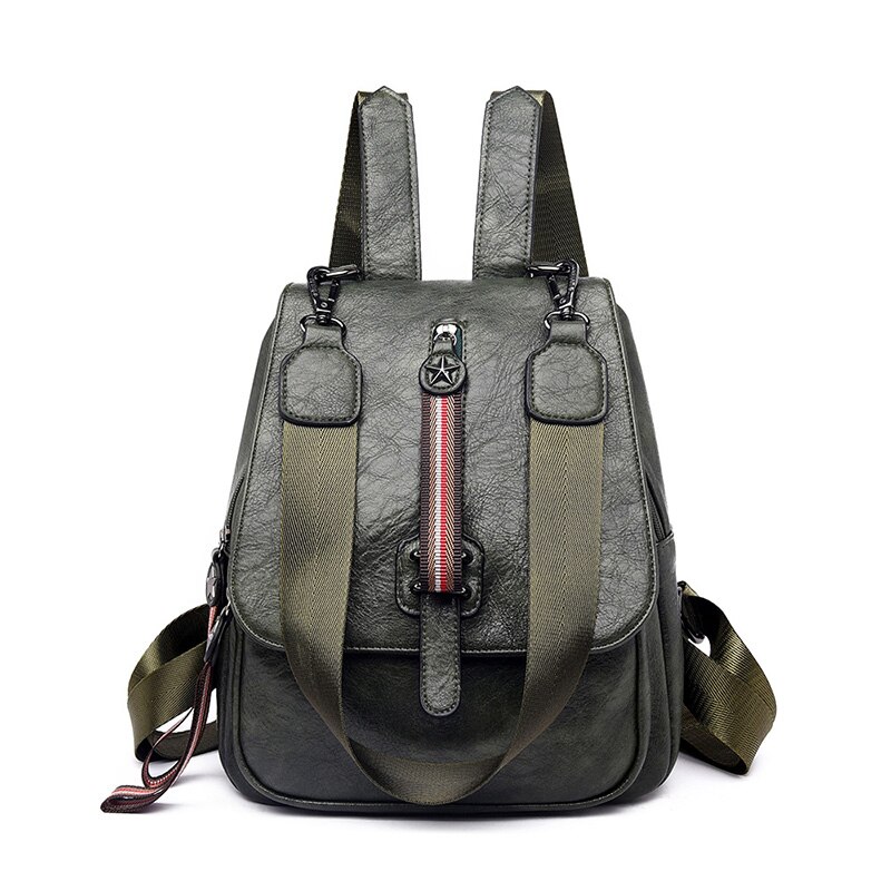 Glorria Dames PU Leren Rugzak - Vintage Stijl, Anti-diefstal, 24x11x29cm