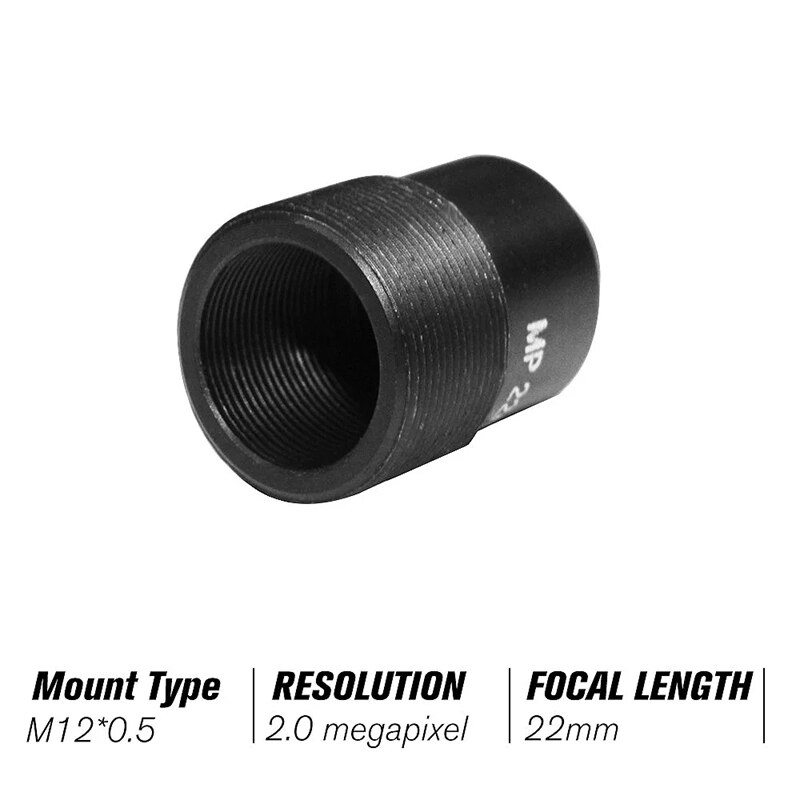 Haut HD 2.0 mégapixels sténopé 22mm objectif CCTV MTV carte objectif M12 monture objectif 1/2.7 pouces Format d'image ouverture F1.6 pour la Surveillance