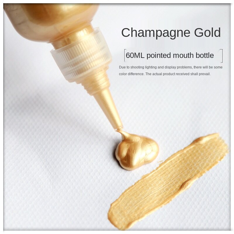 60ml Gold Paint Metallic Acrylic Paint,waterproof Not Faded for Statuary Coloring DIY Hand Clothes Painted Graffiti Pigments: 5