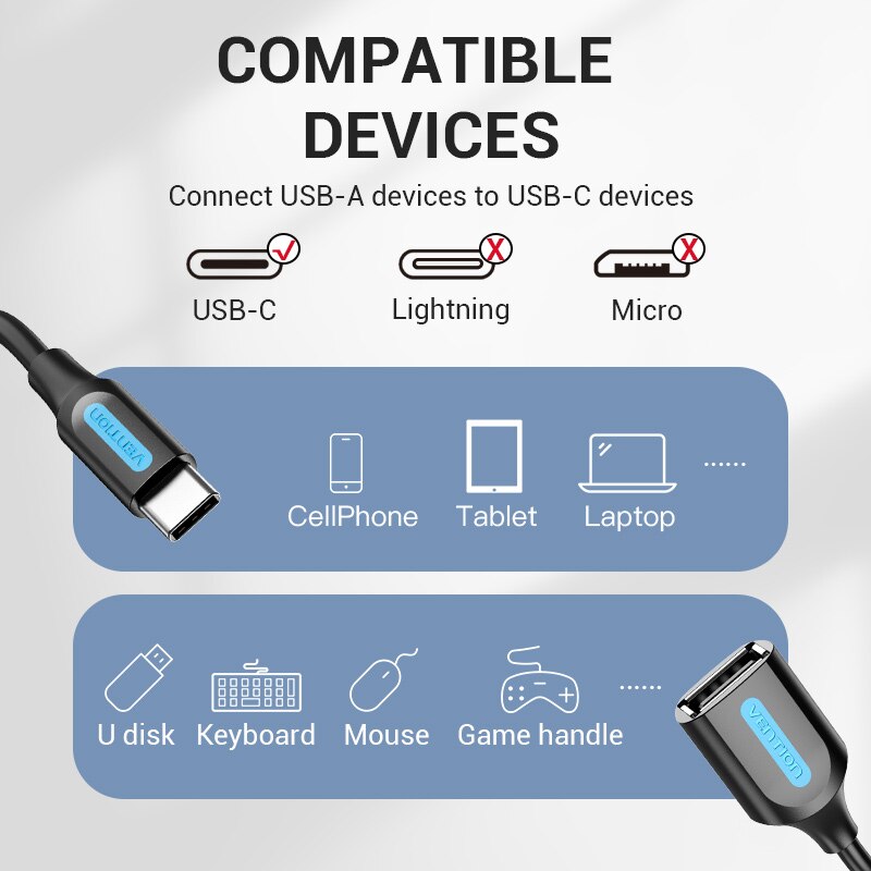 Drag Usb C Naar Usb Adapter Otg Kabel Usb Type C Male Naar Usb 3.0 2.0 Vrouwelijke Kabel Voor Macbook pro Huawei Otg Type -C Adapter