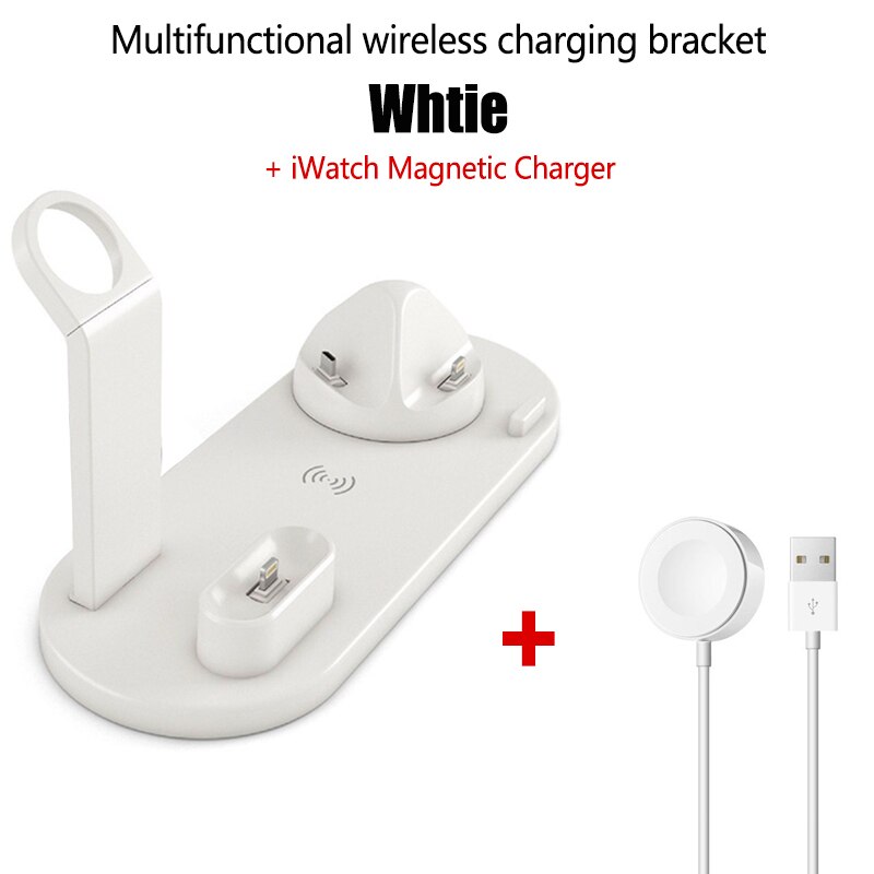 Draadloze 3 In 1 Charger Stand Voor Iphone 11 Pro Xs Max Xr Huawei Xiaomi Samsung Applewatch Serie 4 3 2 Airpods Opladen Dock: White Watch Charge