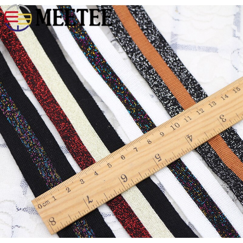 9yard 2.5/3/3.5cm Cotton Gold Silver Knitting Webbing Lace Trim Woven Ribbon DIY Handmade Sewing Clothing Waistband Deco AP564