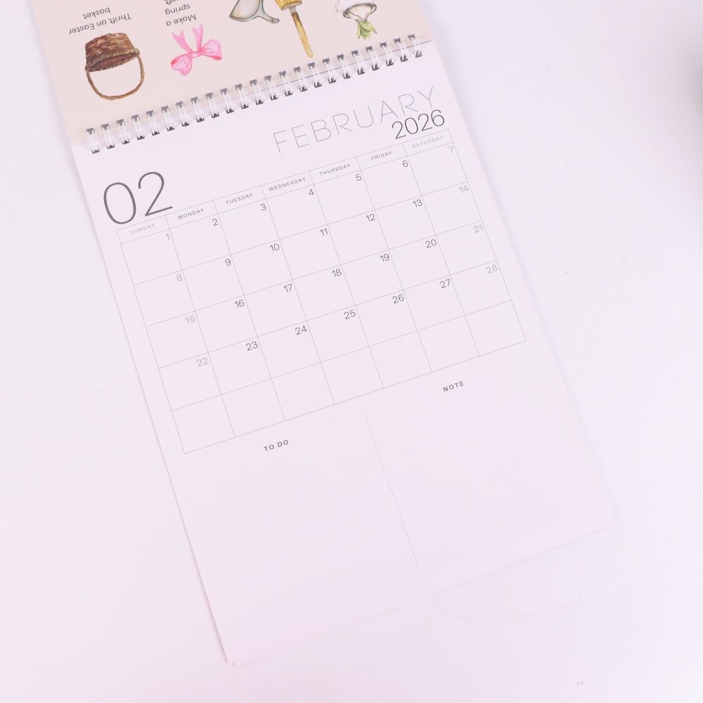 Akvarellkalender och planerare - minimalistisk väggkalender med månatliga layouter, dagliga inspirerande citat