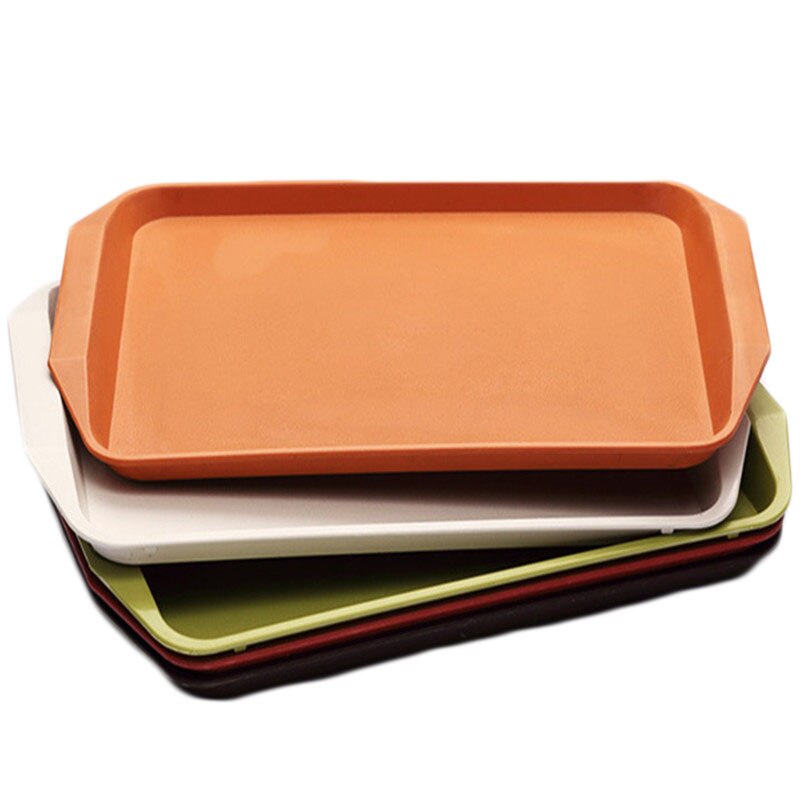 Colorful Plate Fast Food Tray Plastic Rectangle Plate Lunch Tray Restaurant Cafe Coffee Non-toxic Commercial Product Tray 1pcs