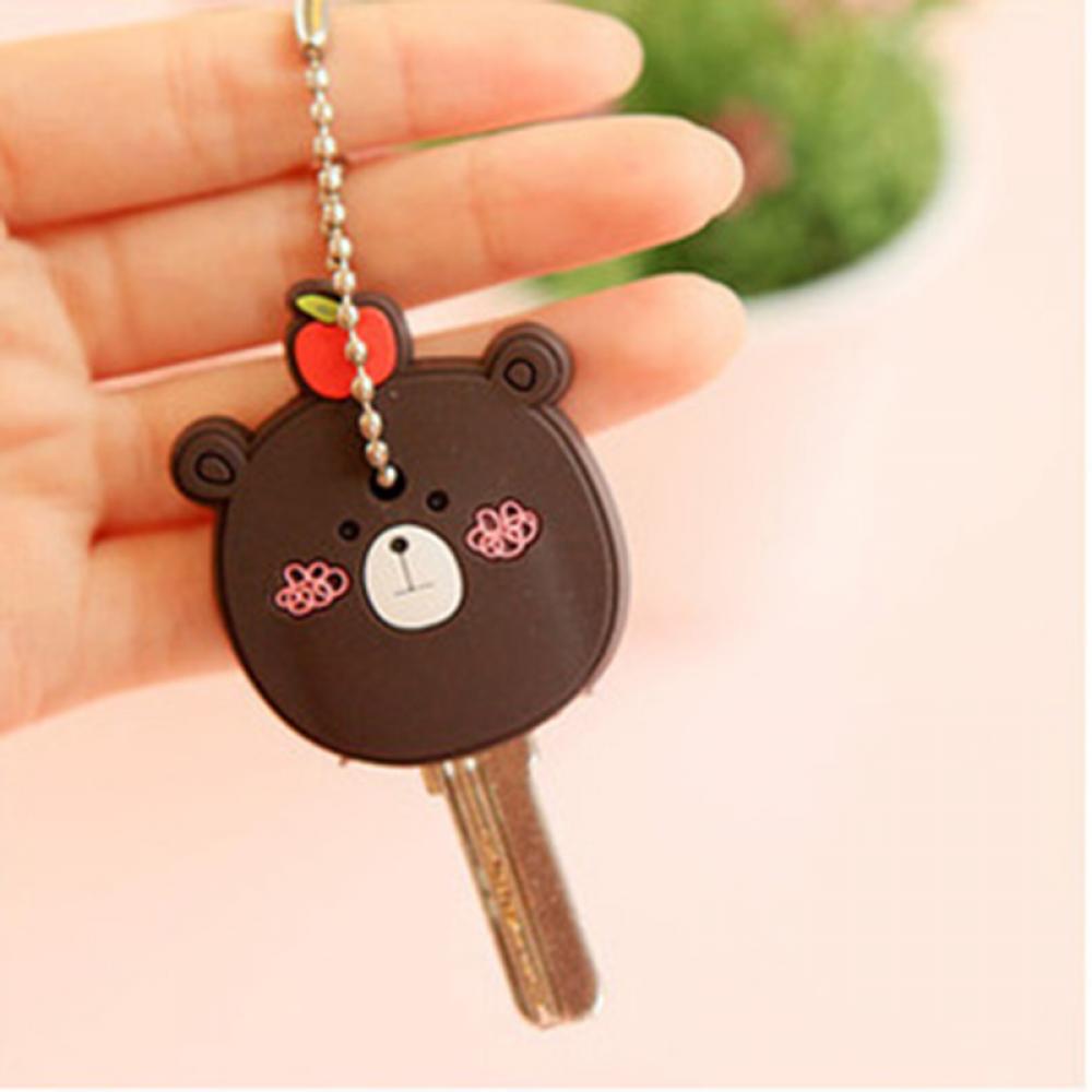 Cute Animal Soft Key Top Head Cover Chains Cap Keyring Phone Strap DIY Key Wallet: G