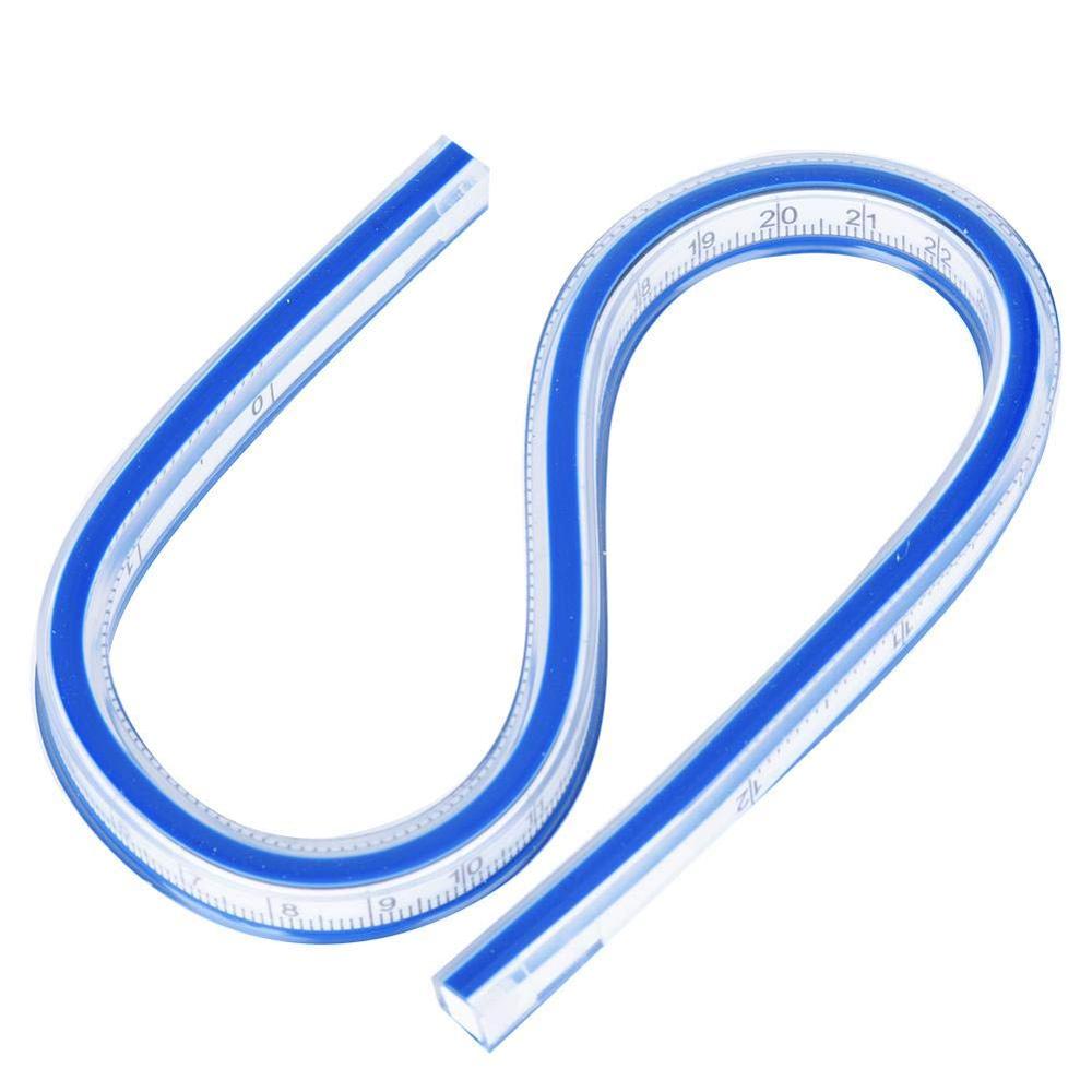 Flexible Plastic Drafting Drawing Curve Ruler Bend Geometric Measuring Rulers 30cm/40cm/50cm/60cm/75cm/90cm Soft Tape Measures