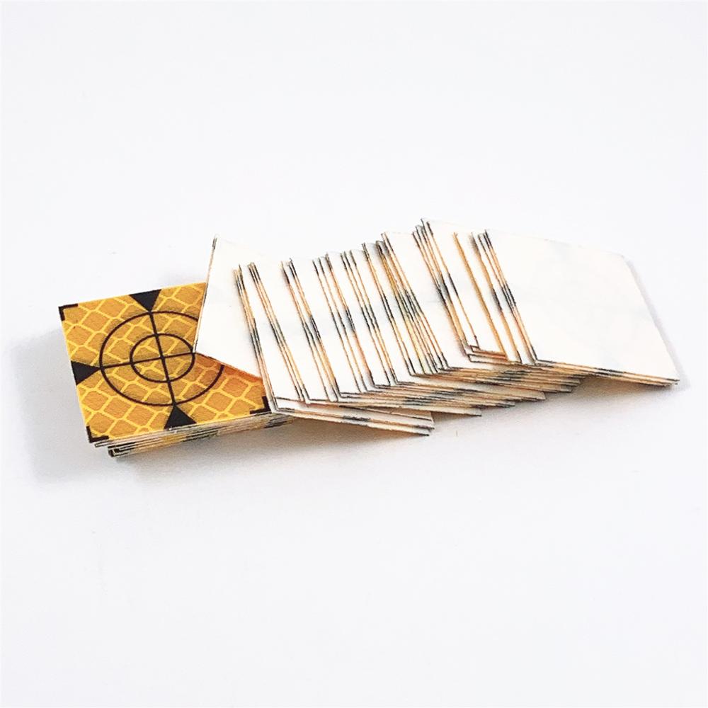 100 Pcs 60X60 Mm Reflector Vel Voor Total Station Landmeetkundige Geel + Driehoek Reflecterende Sticker Maat 20X20 30X30 40X40 50X50 Mm