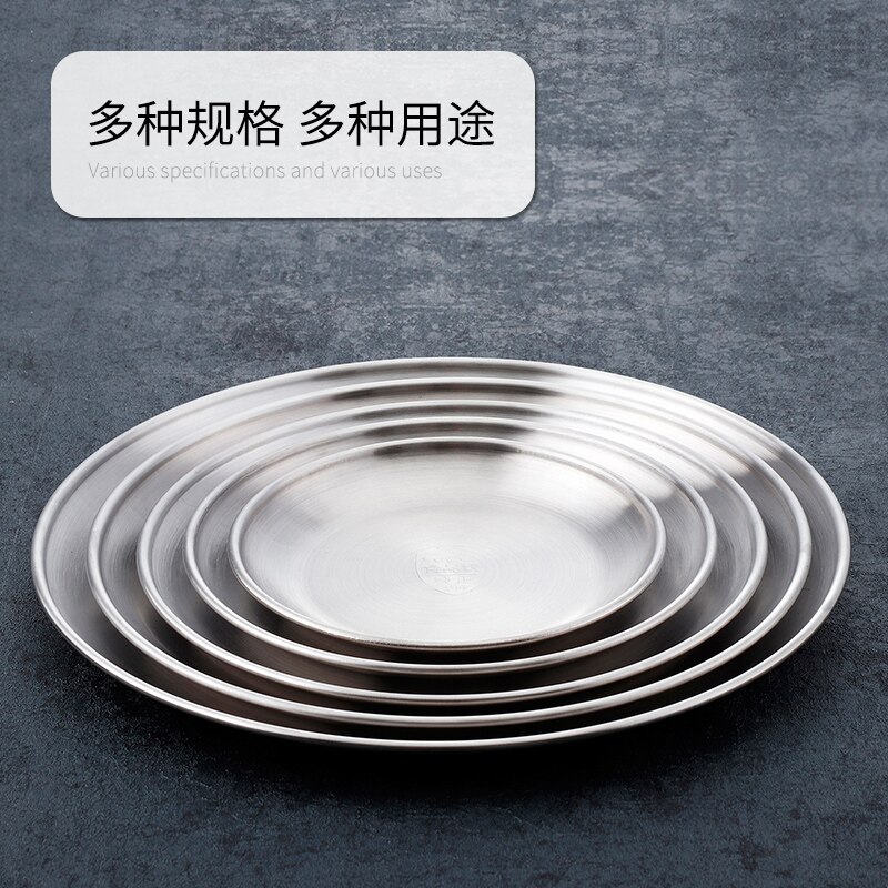 201 nierdzewny stal stek talerz płaski talerz 14-30cm 90-390g wartość plan Zachodni deser talerz obiad talerz