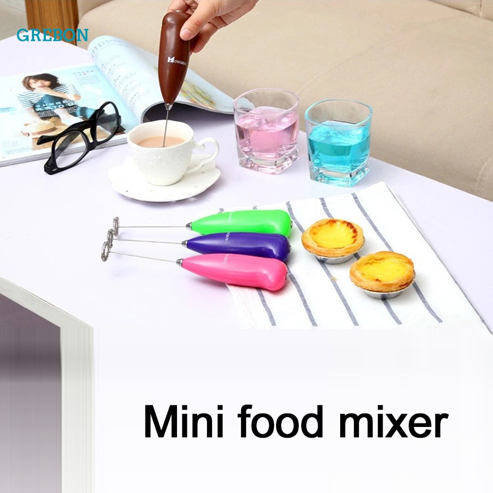 Elektrisk handmixer handhållen köksvisp för att vispa handmjölksskummare rostfri kafferörare automatisk dryckesverktyg minimixer