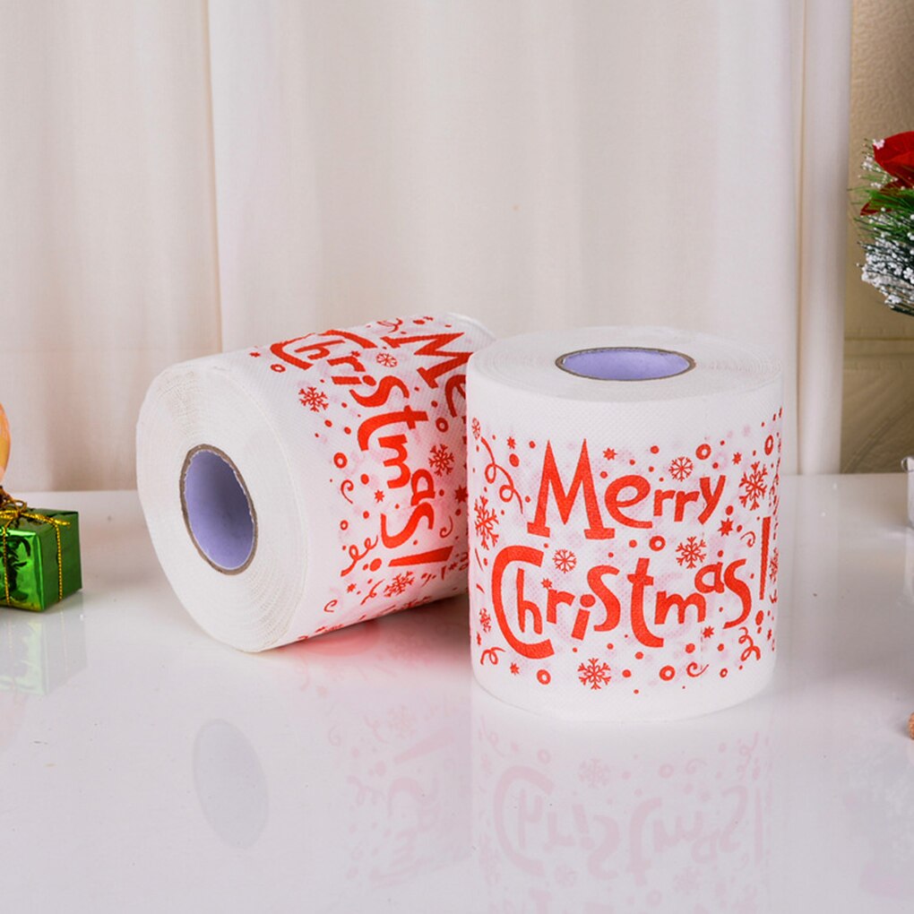 Wood Pulp Toilet Paper Christmas Theme Printed Home Bathroom Toilet Roll Paper Towel Tissue Christmas Box