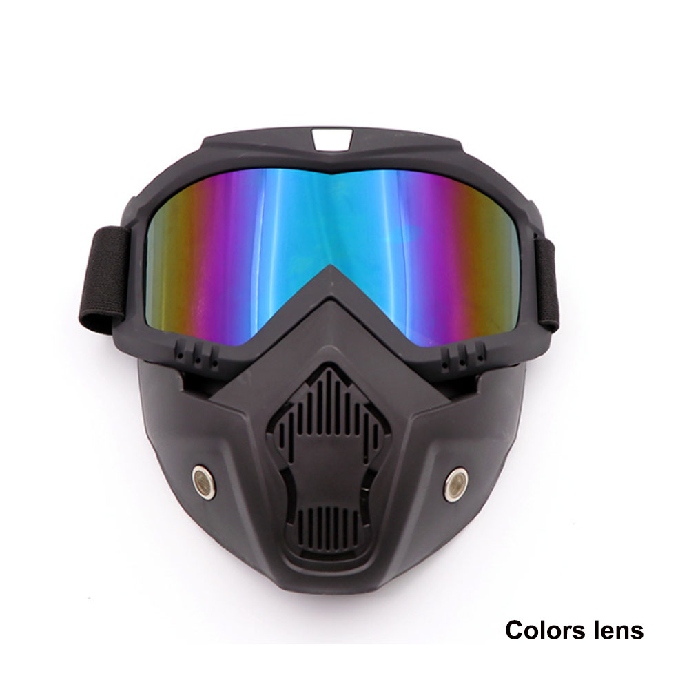 Goggles Full Face Hd Transparent Fog-proof Sand-proof Electric Welding Protective Glasses Versatile Breath-proof Windproof Mask: black