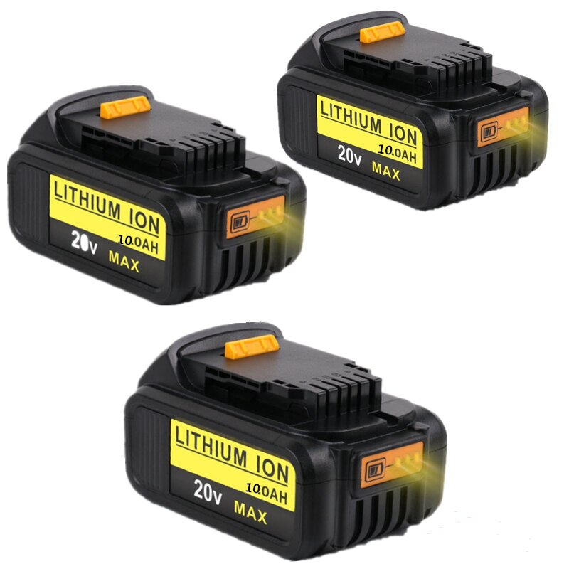 DCB206-Batería de 20V para herramientas eléctricas Dewalt, 100% Original, 10000mAh, 20V, 10,0 Ah, DCB206, batería de 20V, DCB204-2 DCB205 3 piezas,