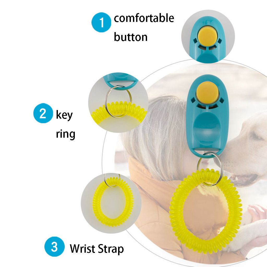 Mini Clicker pour chien de , jouets d'entraînement pour animaux de compagnie, accessoires d'obéissance, son avec dragonne