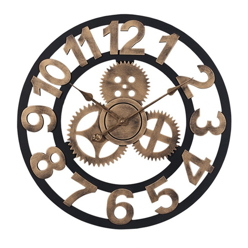 40/50cm Vintage silencieux horloge murale arabe chiffre romain pendule horloges décor: 40GN