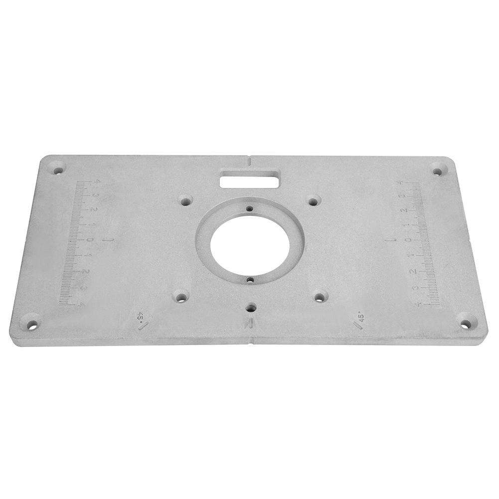 235 x 120 x 8mm aluminium træbearbejdning diy router bordindsatsplade med 4 ringskruer til træbearbejdning fræsebordspladebænke