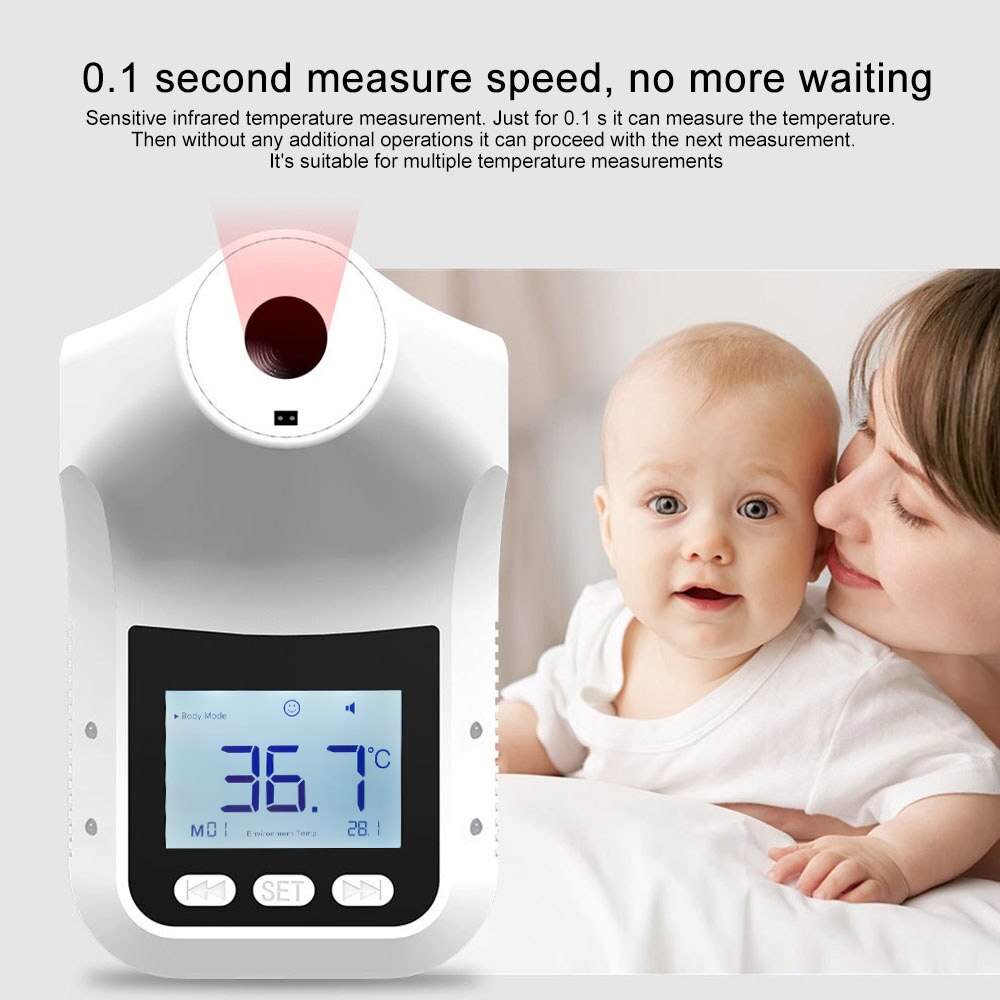 K3 Pro Thermometer Non-contact Automatic Infrared Thermometer Hanging Temperature Gun Chinese/English Broadcast Adjustabl Volume