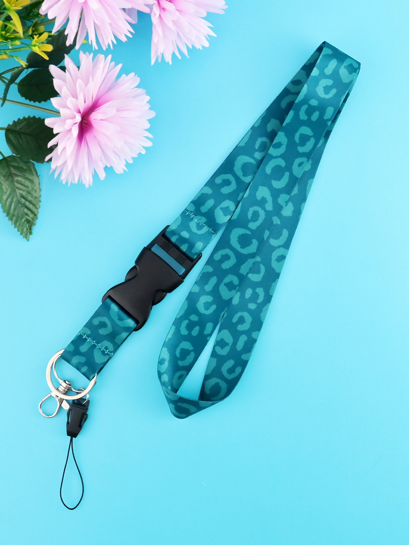 Mobile Phone Lanyard Green Leopard Neck Strap Keychain Lanyard for ID Card Holder Keys Keychain Keyring Accessories