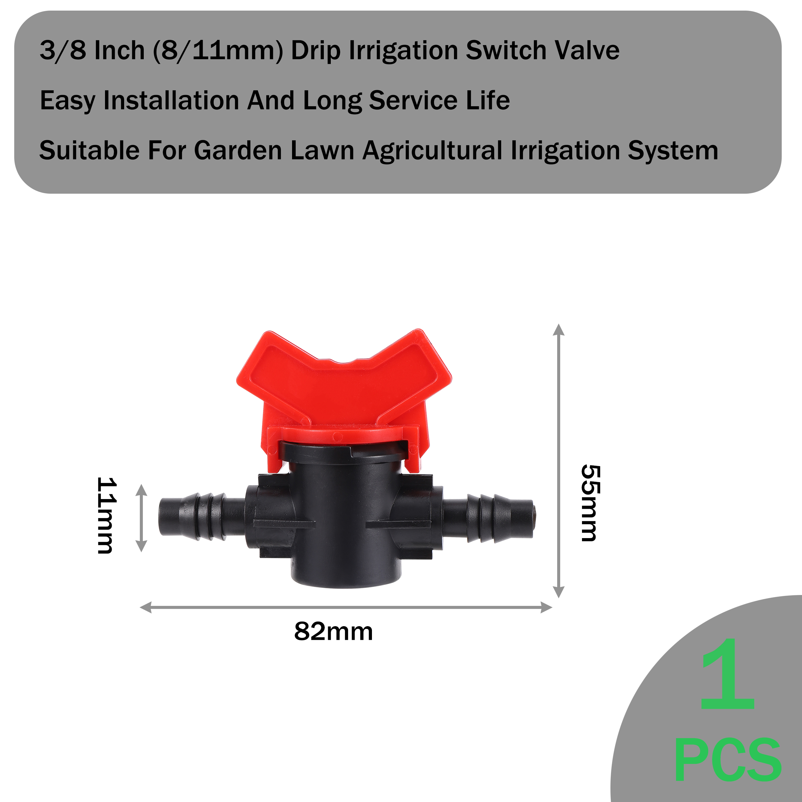 Conector de válvula de riego por goteo, válvula de bola de riego, interruptor de lengüeta, válvula de globo para jardín, césped y agricultura: 811 through valve