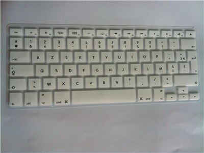 Couverture de Clavier en Silicone de couleur douce Azerty pour Mac Book Pro Macbook Air 13 "15" 17 "Air 13 pouces français Uk/Eu: white